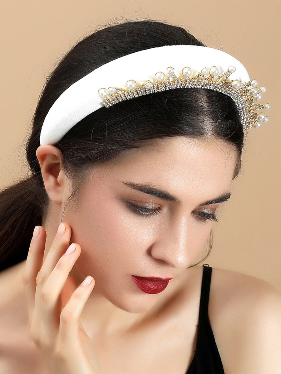 Fabric Rhinestone Baroque Bread Headband｜Awaytr®