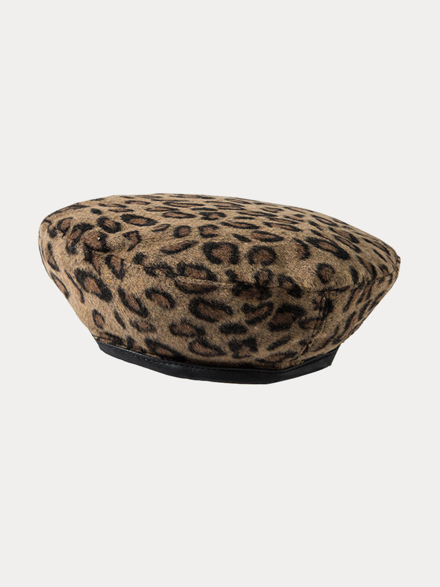 Autumn And Winter Vintage Leopard Beret Hat｜Awaytr®