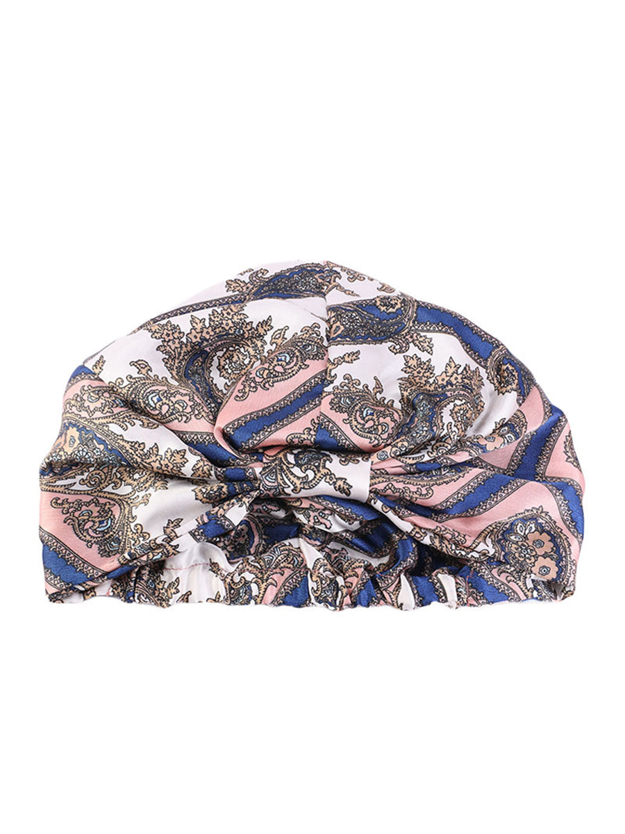 Printed Imitation Silk Knotted Nightcap｜Awaytr®