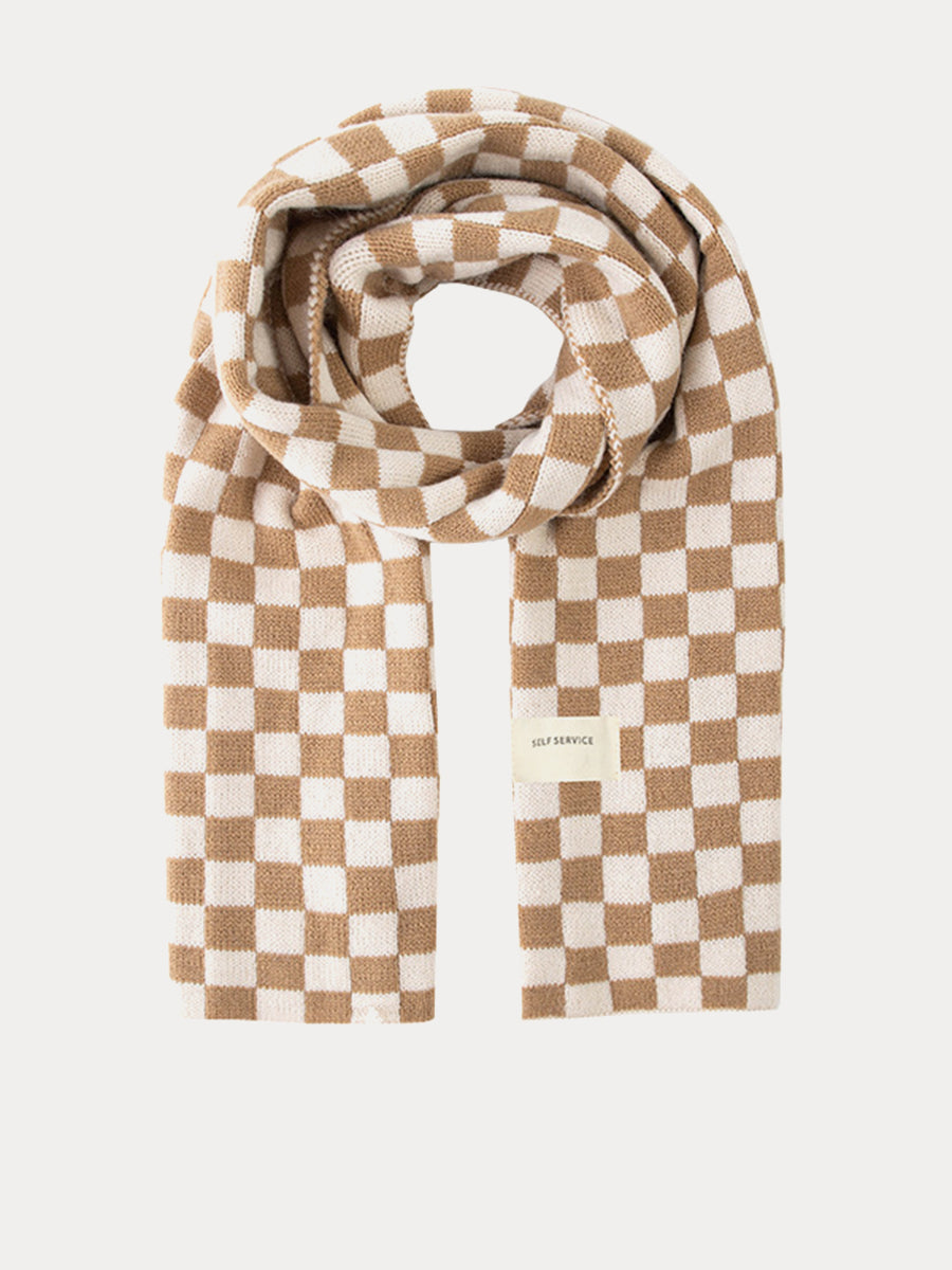 British Classic Black And White Check Imitation Cashmere Scarf｜Awaytr®