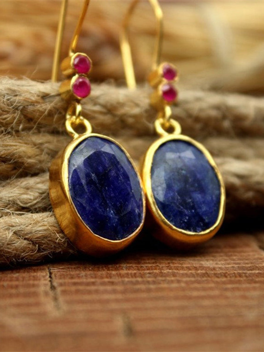 Vintage Water Drop Lapis Lazuli Earrings｜Awaytr®