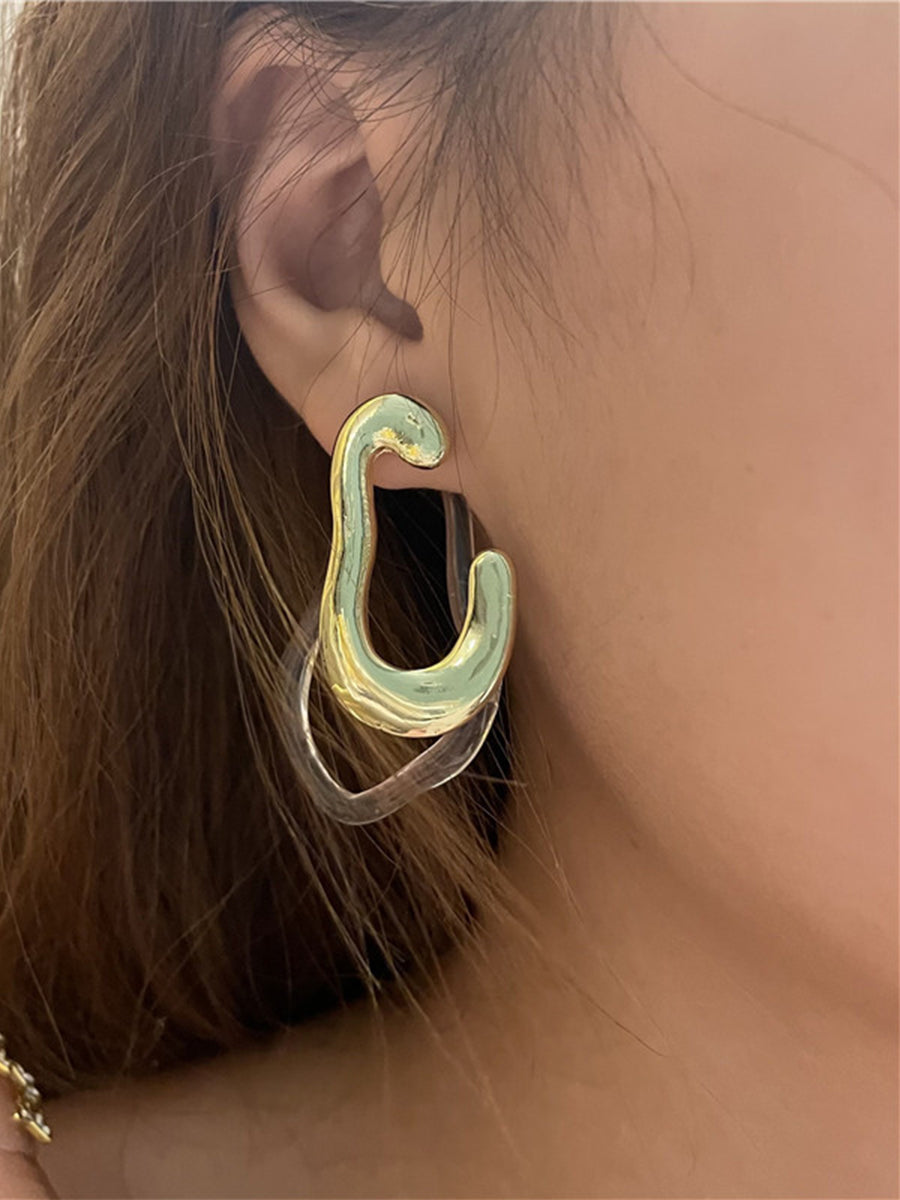 Alloy Resin Contrast Color Irregular Earrings｜Awaytr®