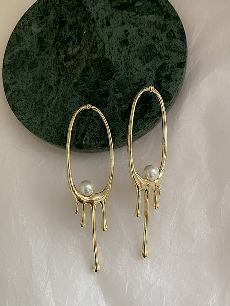 Oval Pearl Earrings｜Awaytr®