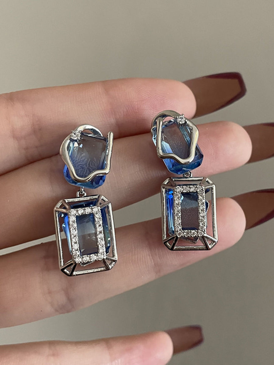 Blue Gradient Zircon Earrings｜Awaytr®