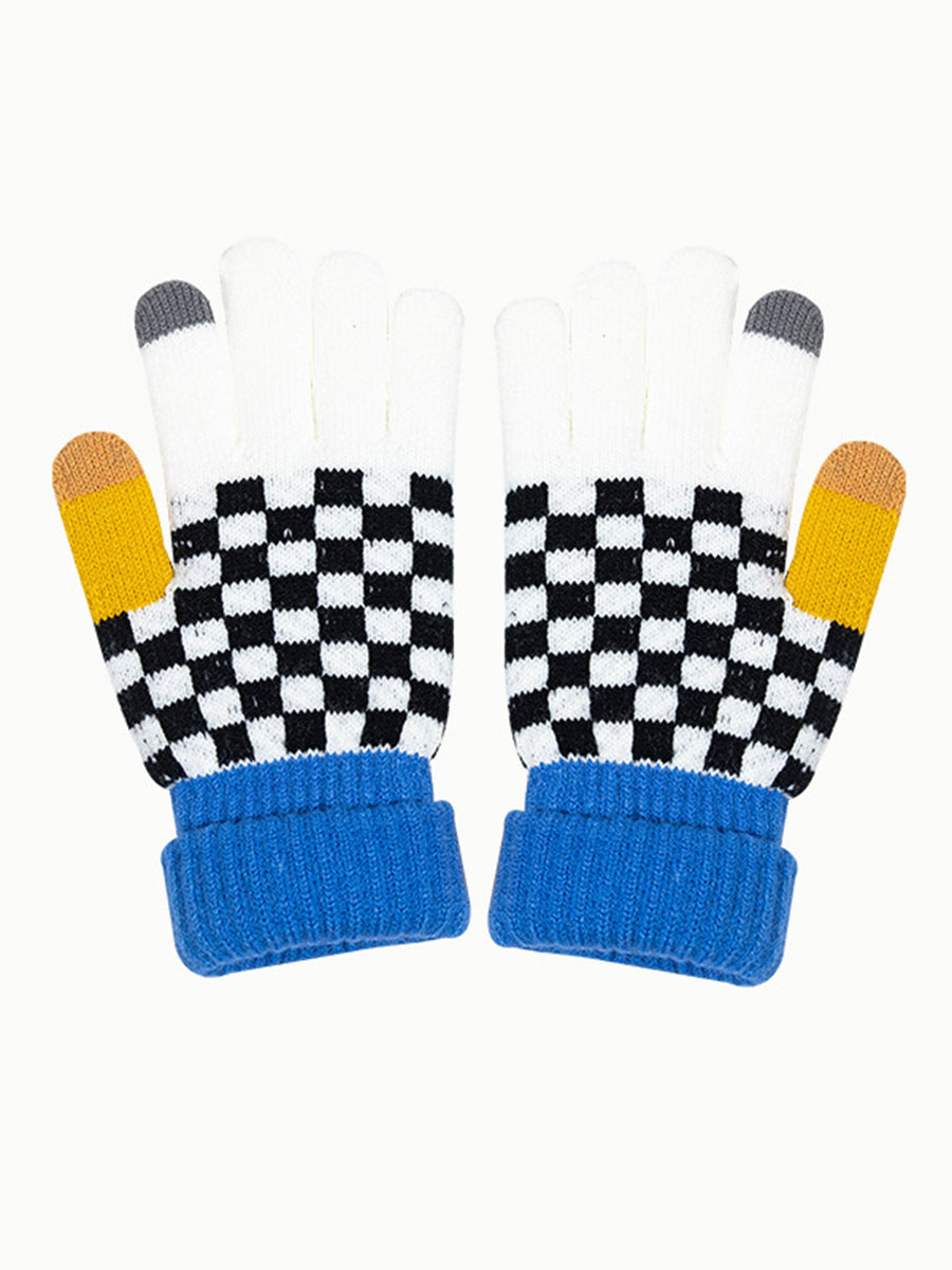 Touch Screen Checkerboard Split Finger Gloves｜Awaytr®