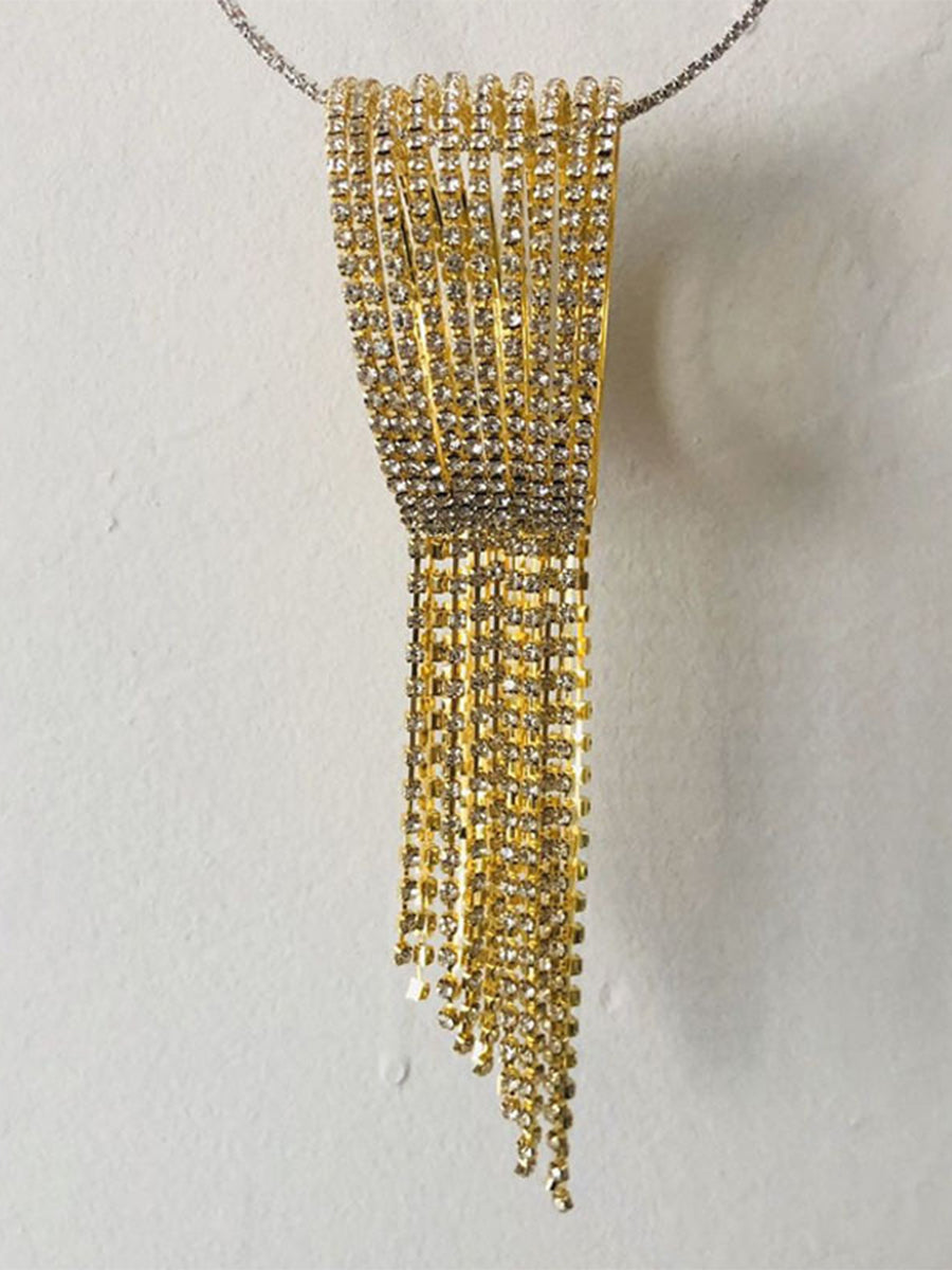 Long Tassel Rhinestone Open Bracelet｜Awaytr®