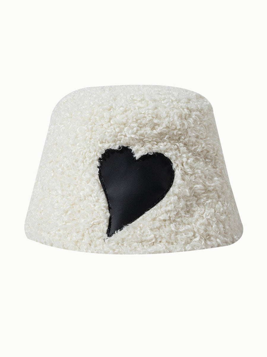 Heart-shaped Lamb Wool Fisherman Hat｜Awaytr®