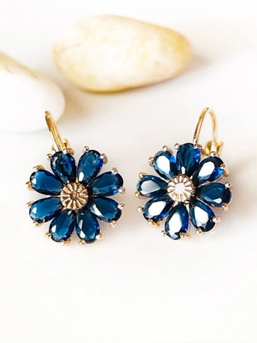 Flower Inlaid Zircon Earrings｜Awaytr®