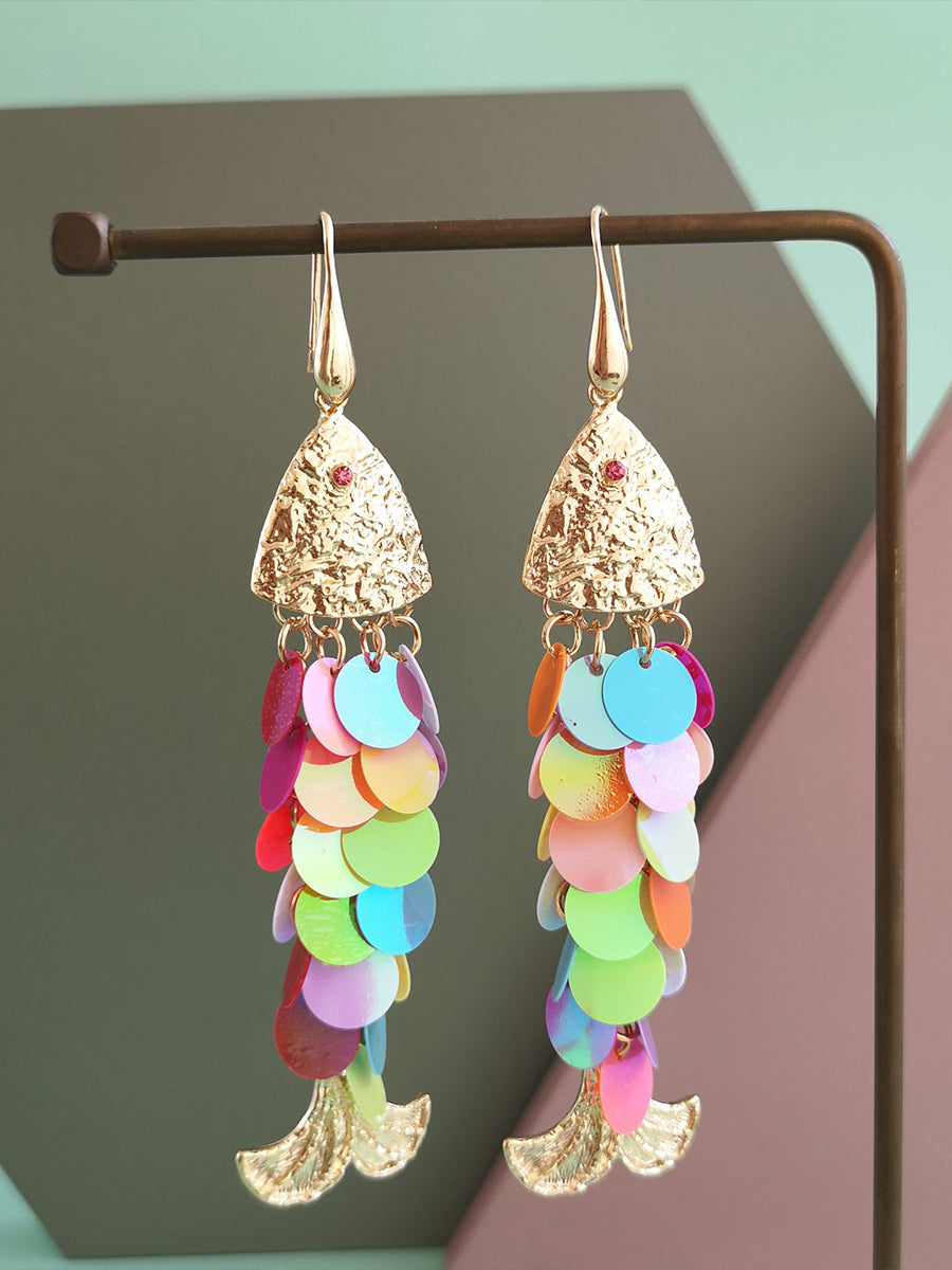 Vintage Fish-shaped Tassel Earrings｜Awaytr®