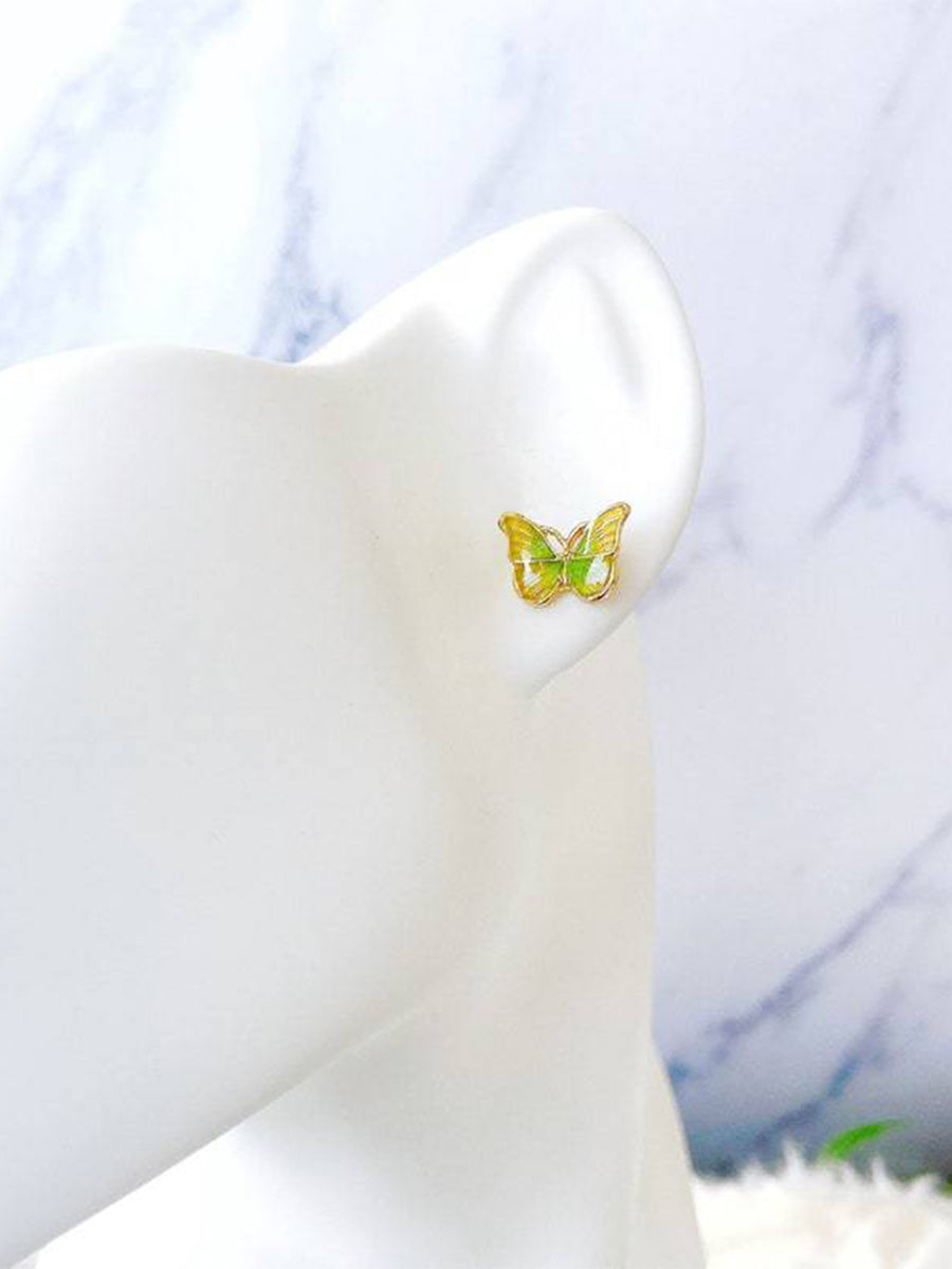 Simple Color Dripping Butterfly Earrings｜Awaytr®