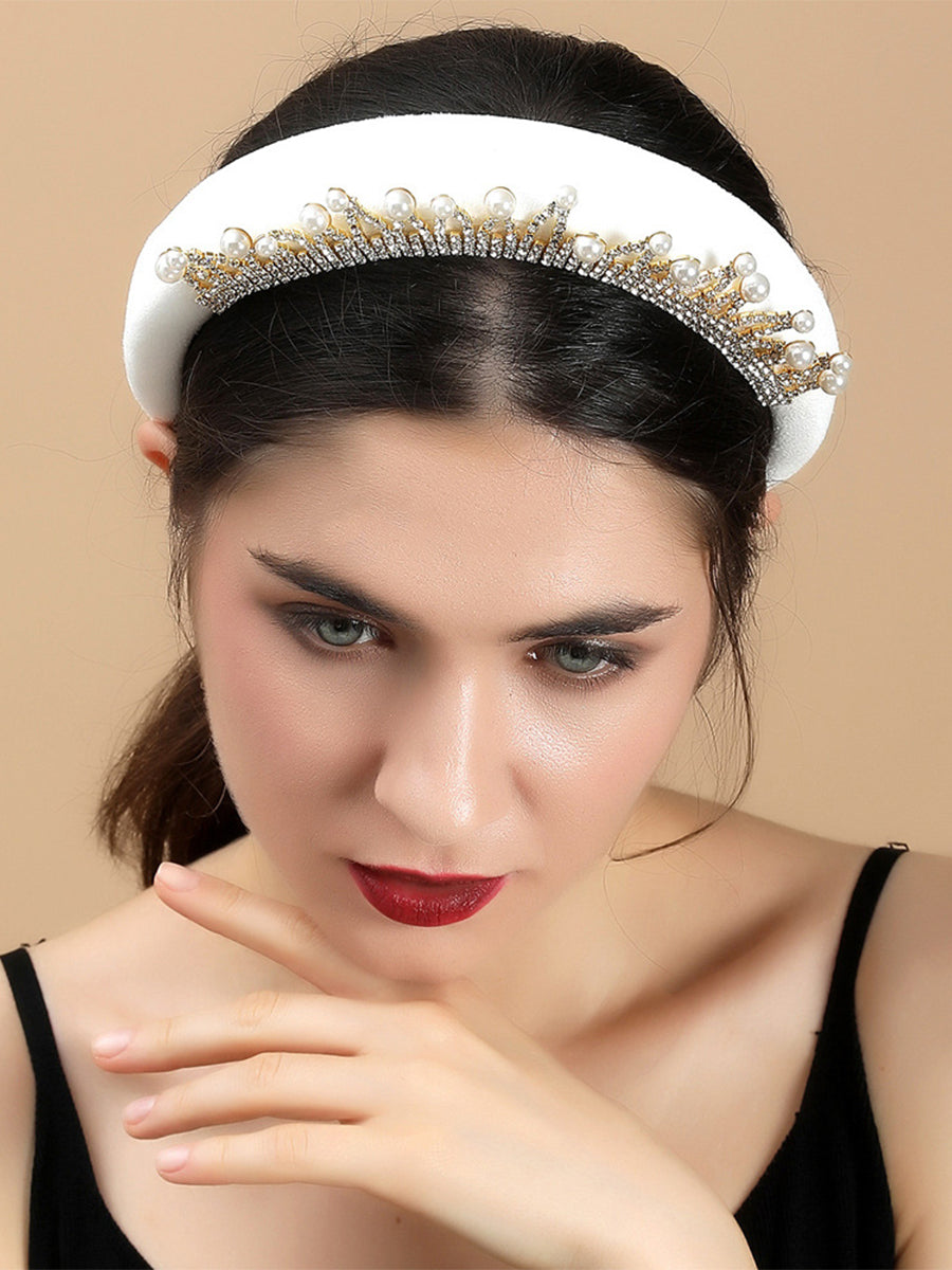 Fabric Rhinestone Baroque Bread Headband｜Awaytr®