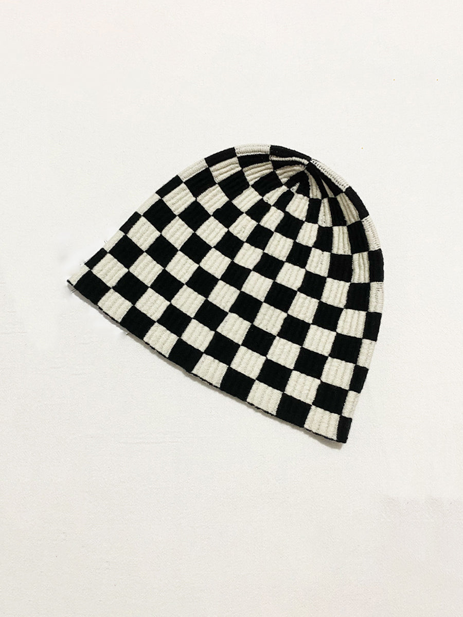 Fashion Checkerboard Plaid Knit Hat｜Awaytr®