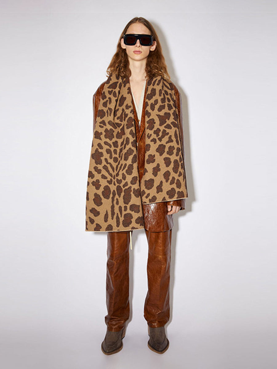 Cashmere Leopard Print Thermal Scarf｜Awaytr®