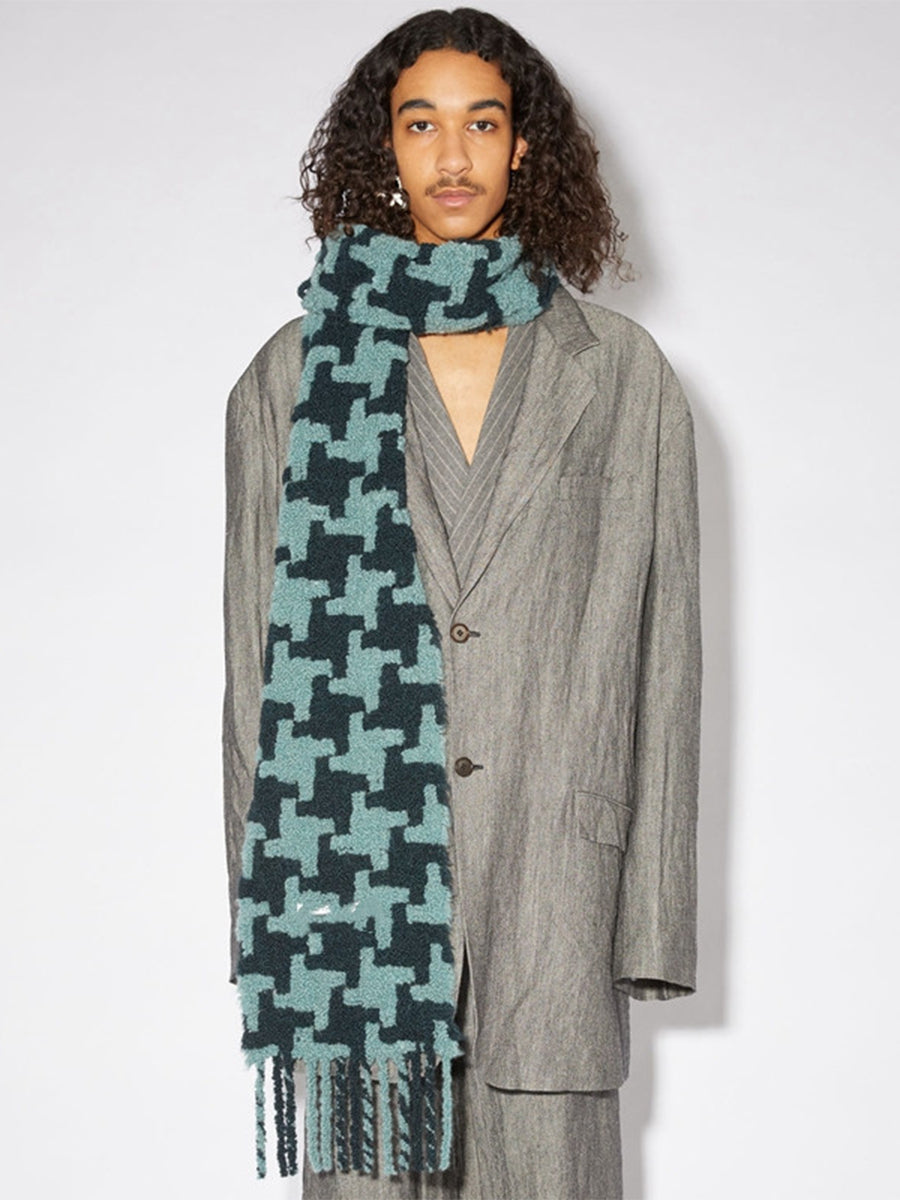 Thick Cashmere-like Thick Beard Houndstooth Scarf｜Awaytr®