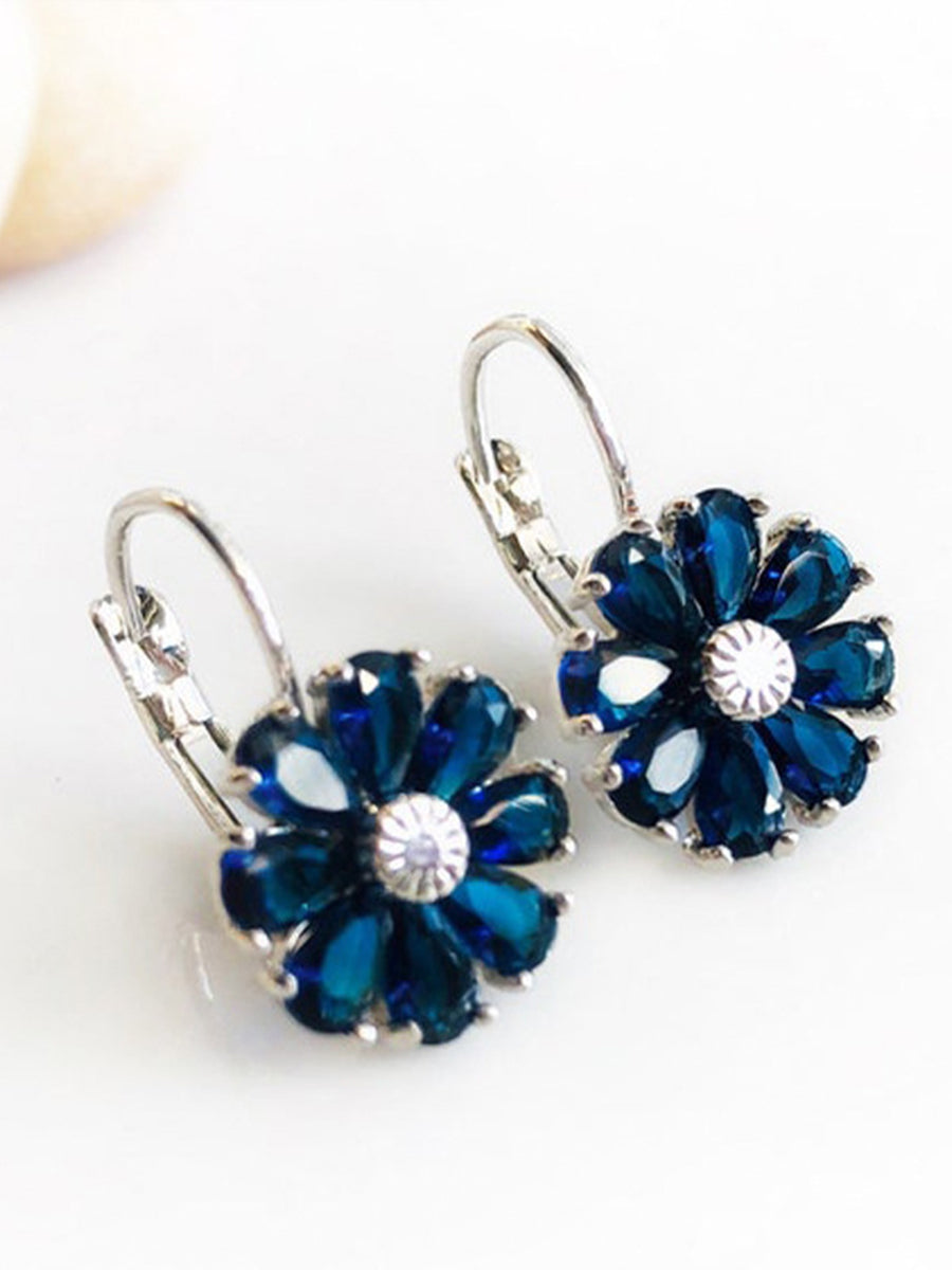 Flower Inlaid Zircon Earrings｜Awaytr®