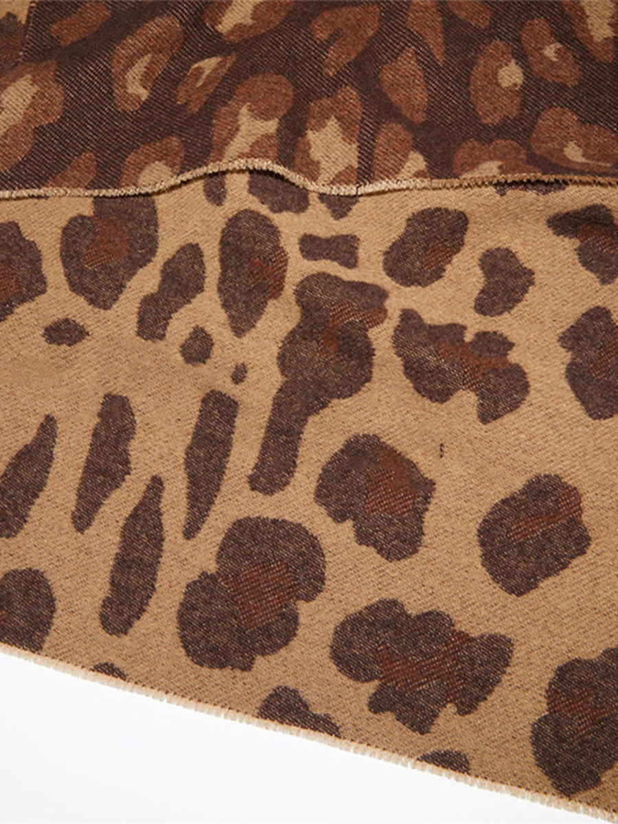 Cashmere Leopard Print Thermal Scarf｜Awaytr®