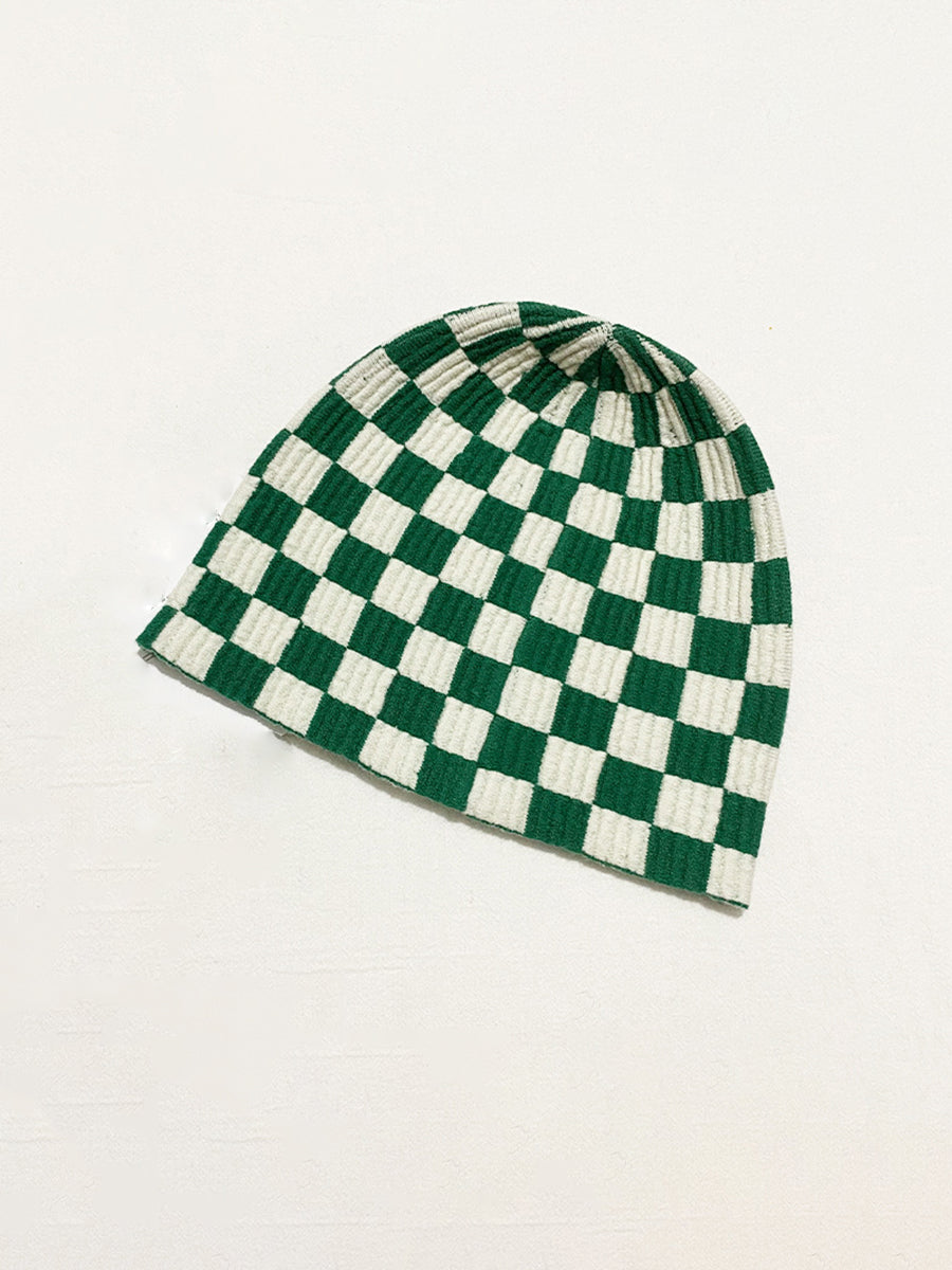 Fashion Checkerboard Plaid Knit Hat｜Awaytr®