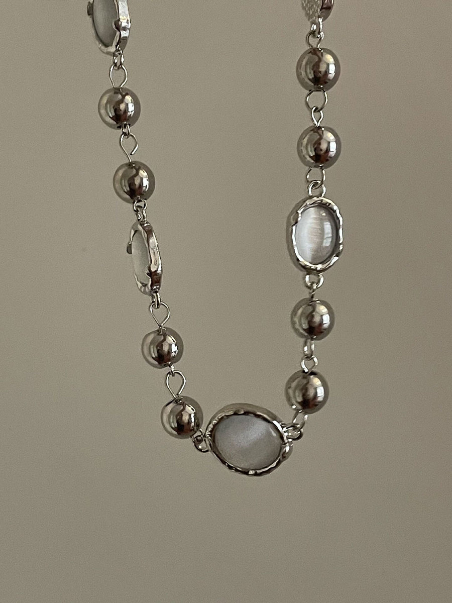 Gemstone Round Moonstone Necklace｜Awaytr®