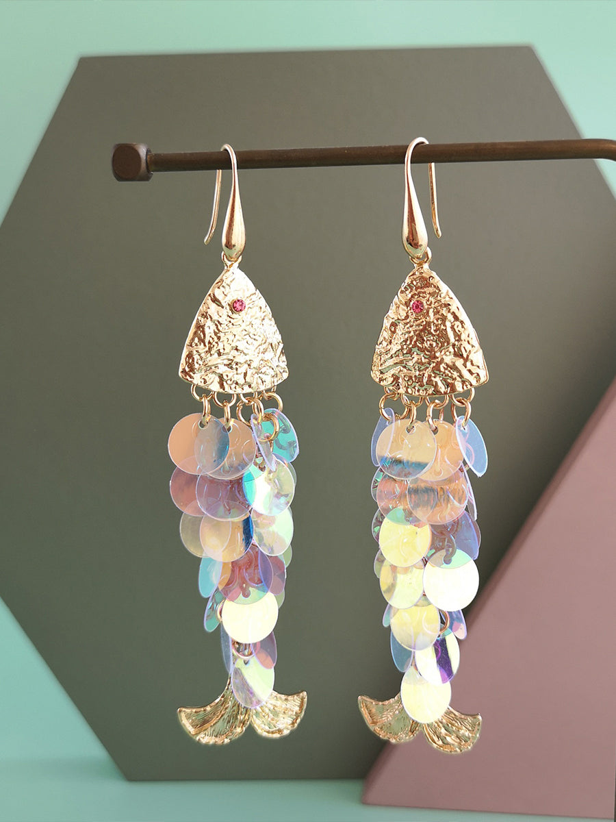 Vintage Fish-shaped Tassel Earrings｜Awaytr®