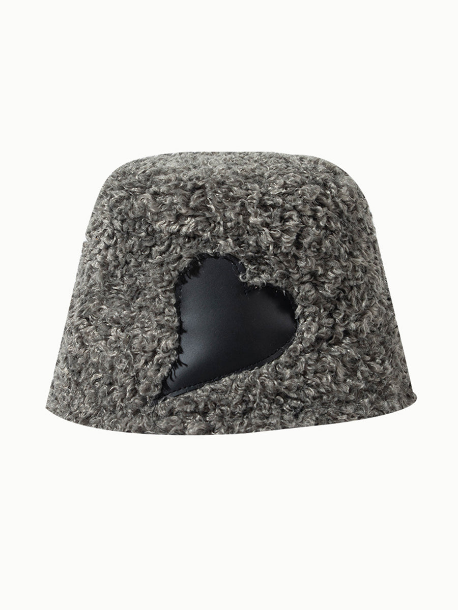 Heart-shaped Lamb Wool Fisherman Hat｜Awaytr®