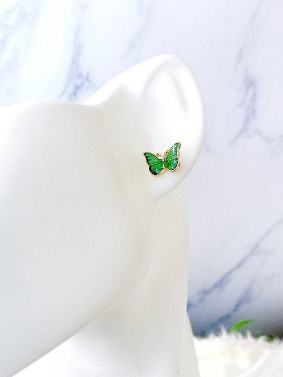 Simple Color Dripping Butterfly Earrings｜Awaytr®