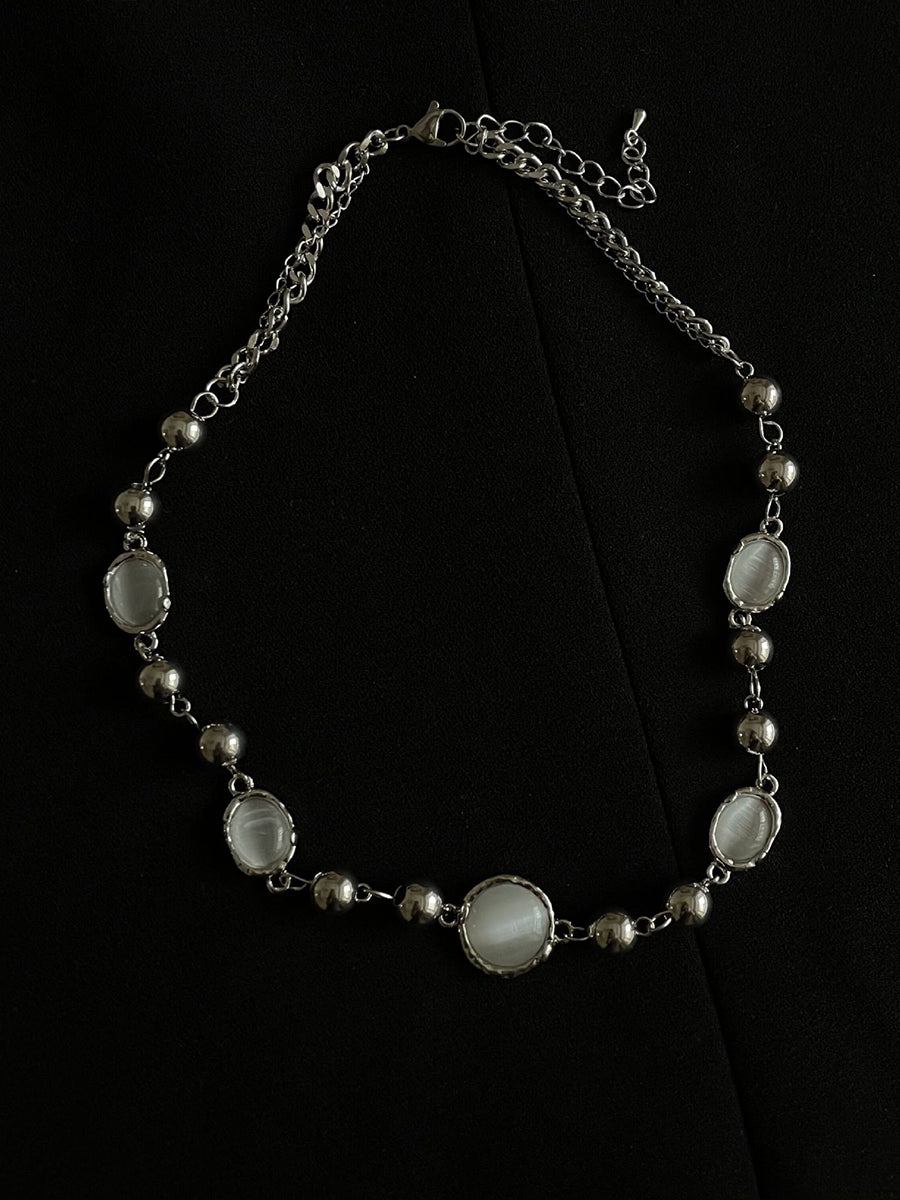 Gemstone Round Moonstone Necklace｜Awaytr®