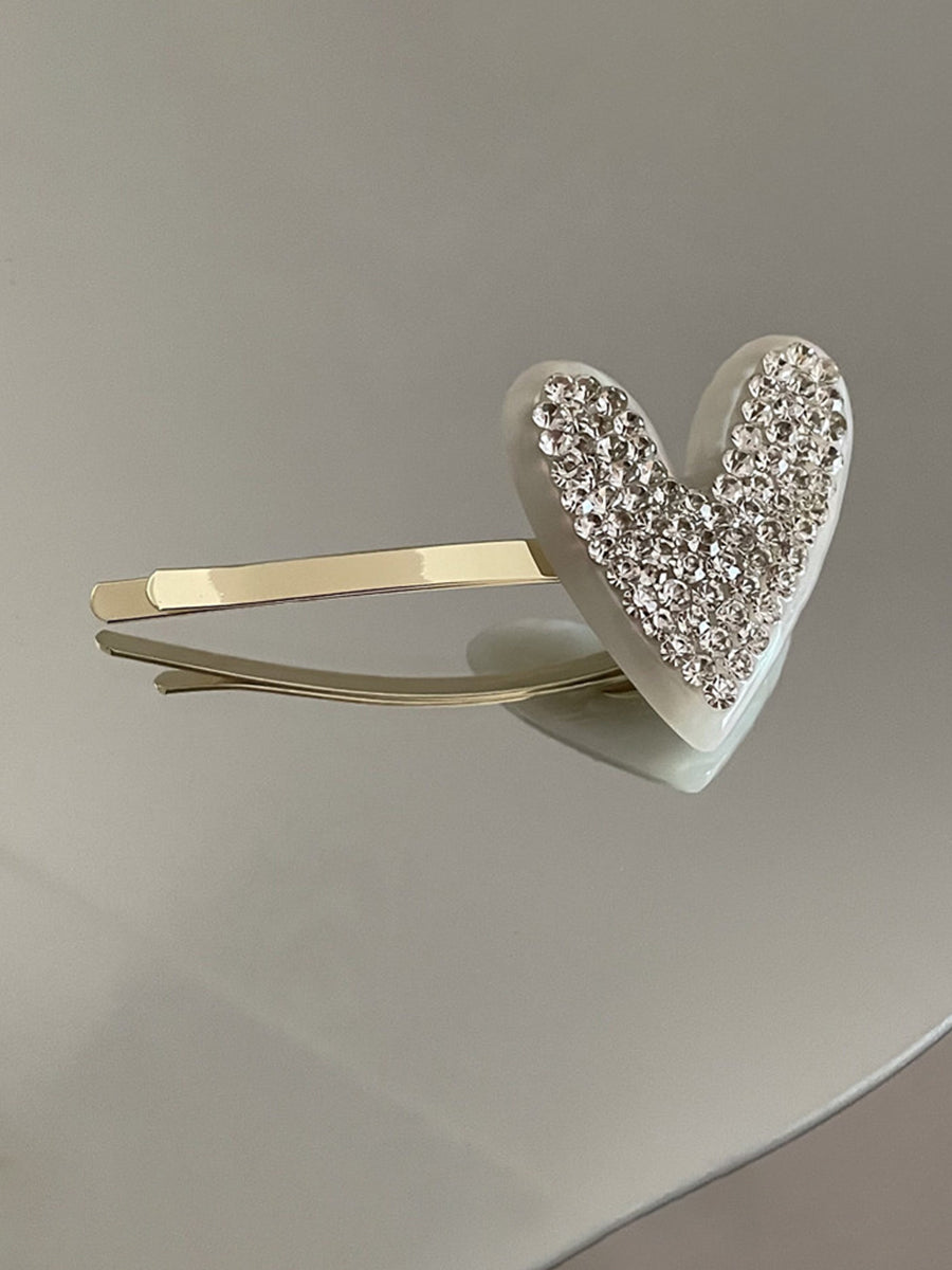 Heart Shaped Rhinestone Hair Clip｜Awaytr®