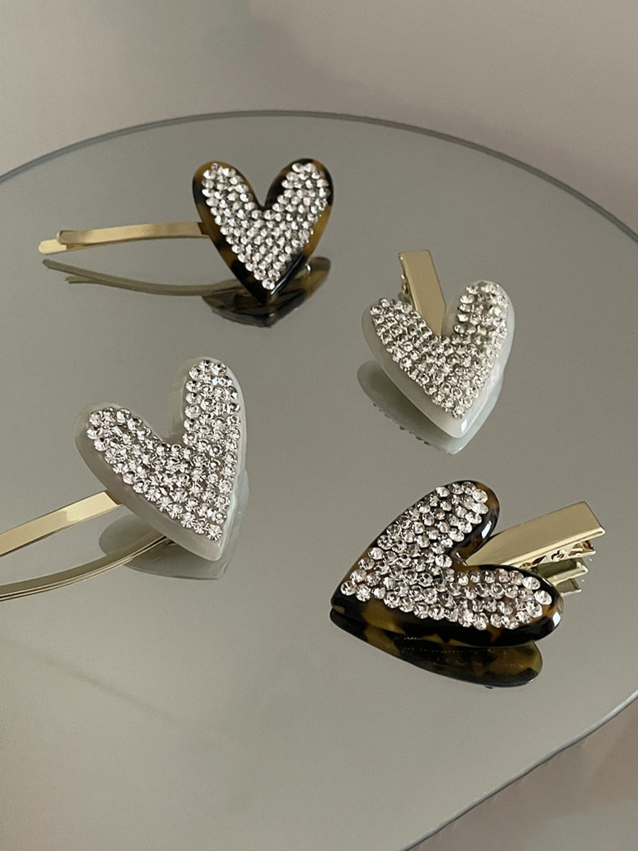 Heart Shaped Rhinestone Hair Clip｜Awaytr®