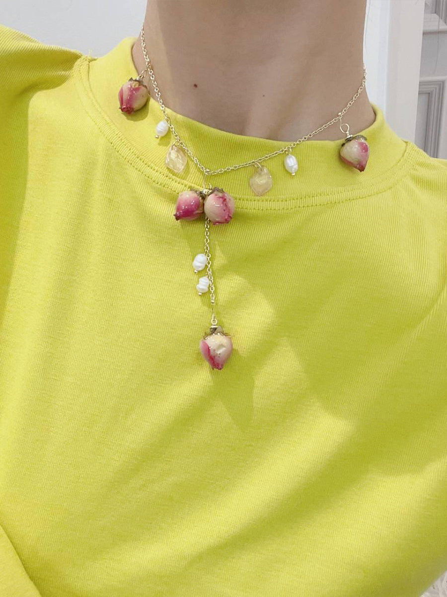 Pearl Preserved Flower Necklace｜Awaytr®