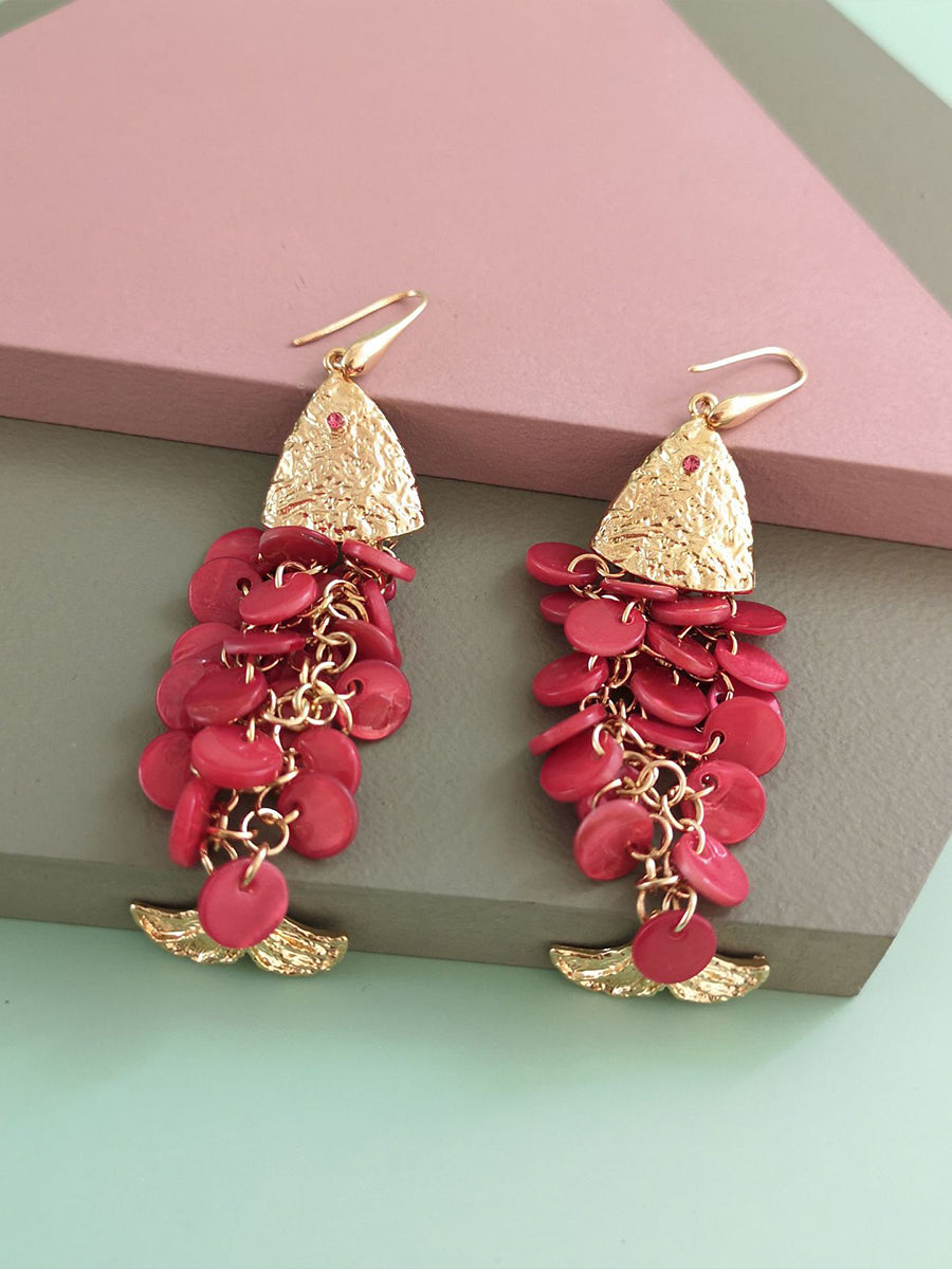 Vintage Fish-shaped Tassel Earrings｜Awaytr®