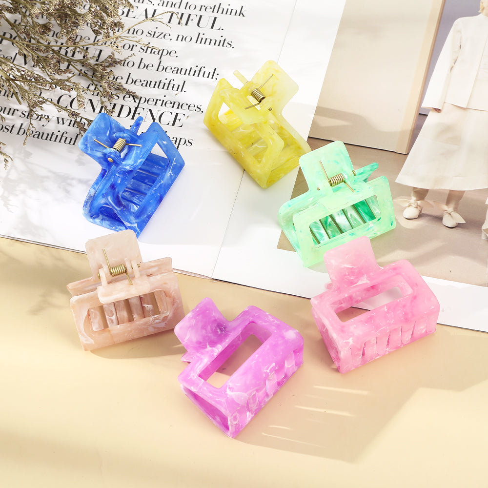 【Awaytr】CB1289 4cm Marbled Rectangle Hair Clip