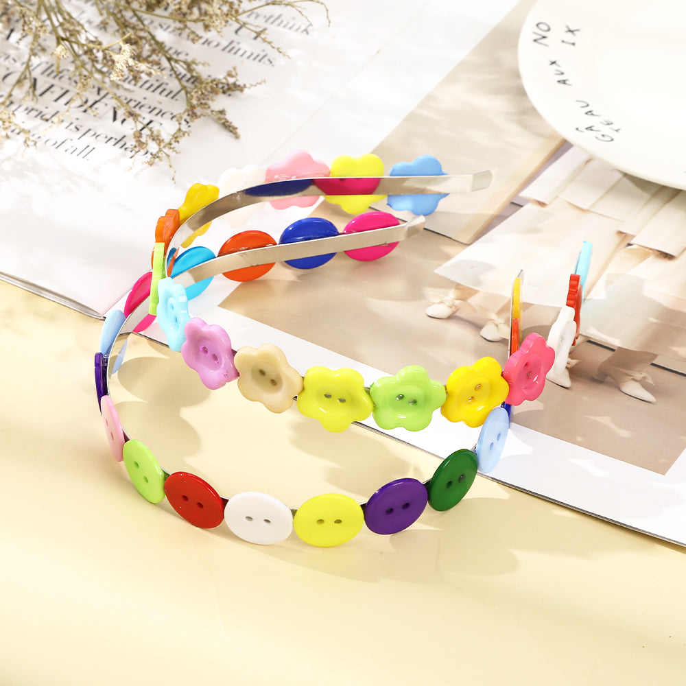 【Awaytr】 CB1296 Alloy colorful button headband