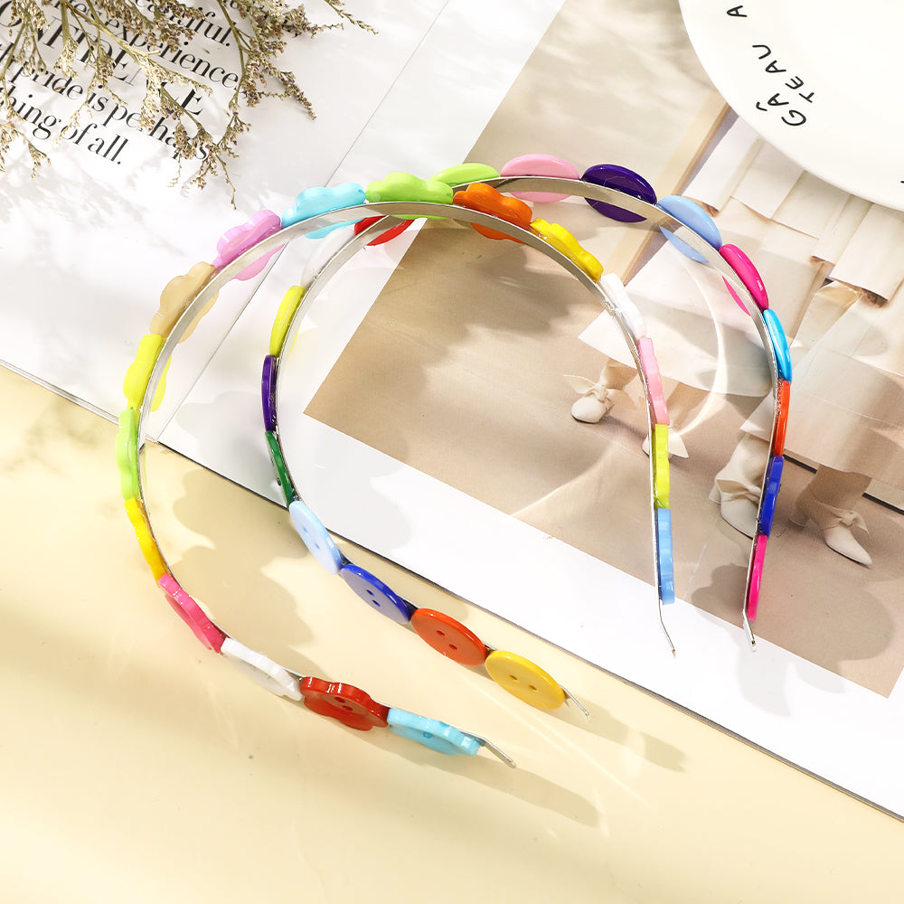 【Awaytr】 CB1296 Alloy colorful button headband