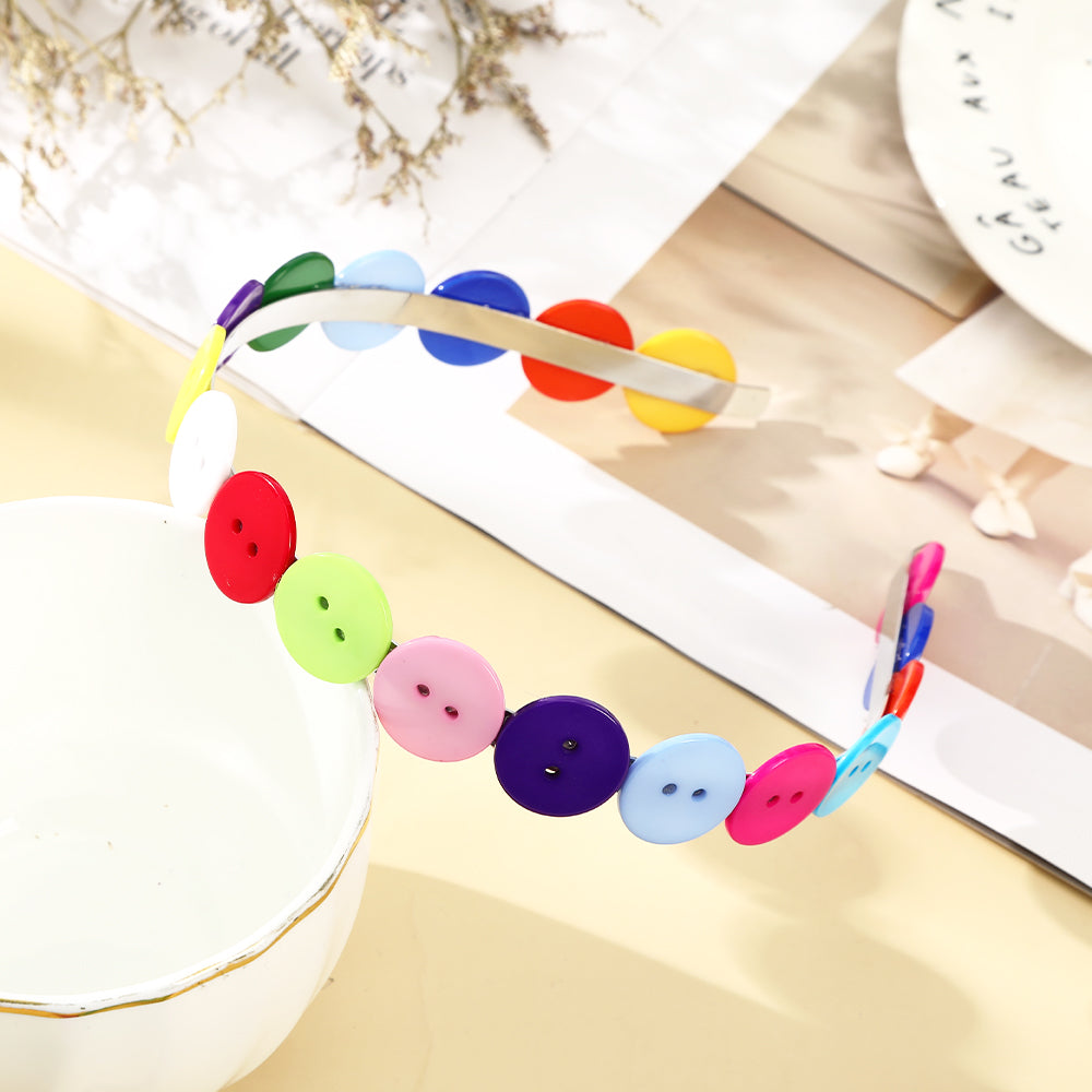 【Awaytr】 CB1296 Alloy colorful button headband