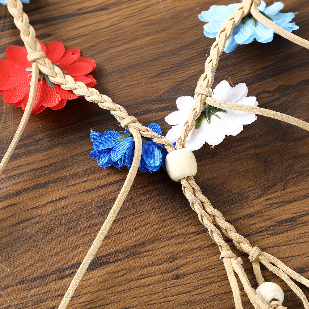 【Awaytr】LV7188 Hand Braided Sunflower Butterfly Feather Headband