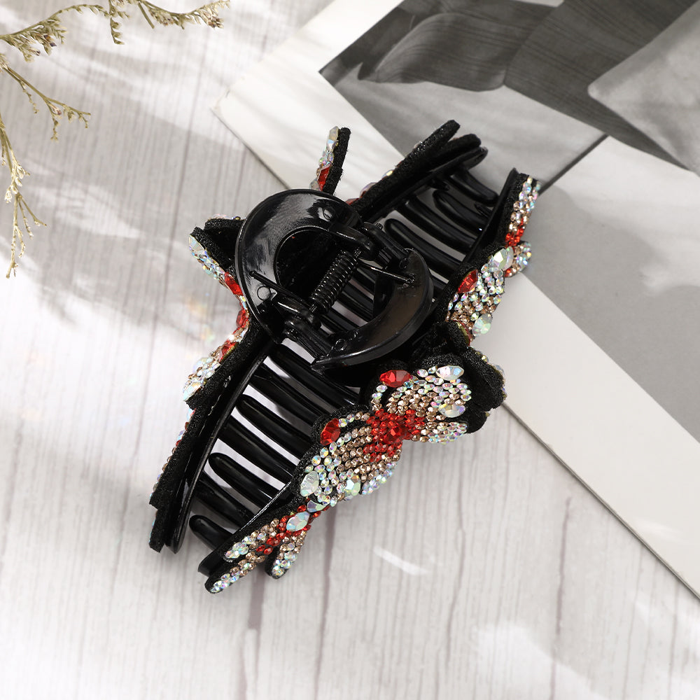 【Awaytr】CB1333 11cm Rhinestone Butterfly Hair Claw Clip