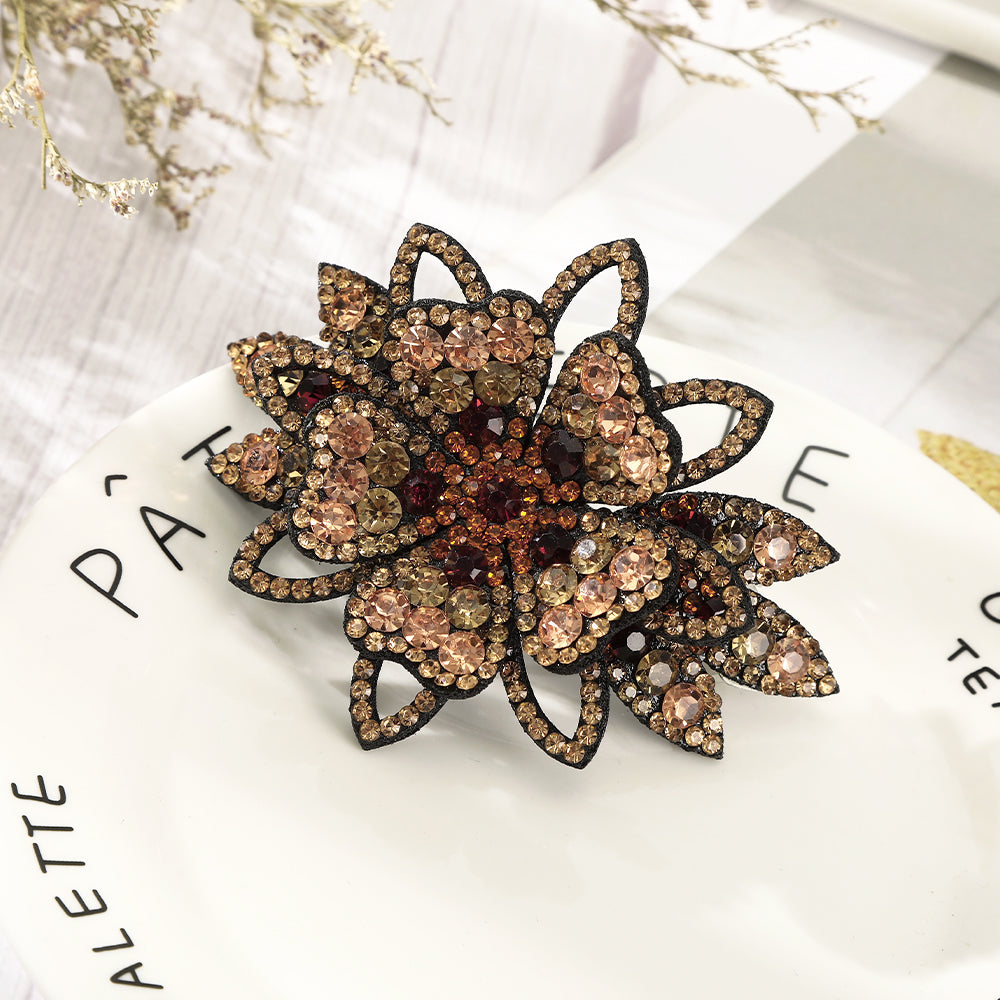 【Awaytr】 CB1334 10cm Rhinestone Big Flower Hair Clip