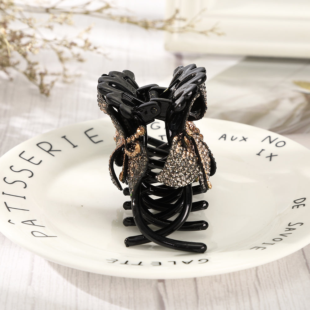 【Awaytr】CB1336 10cm full diamond flower multi-tooth hair claw clip