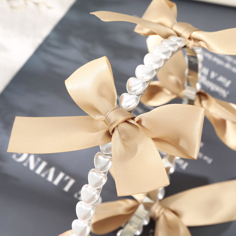 【Awaytr】CB1341 Bow Knot Heart Pearl Headband