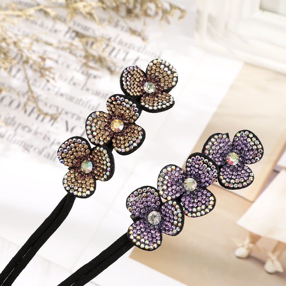 【Awaytr】CB1354 Rhinestone Flower Hair Clip