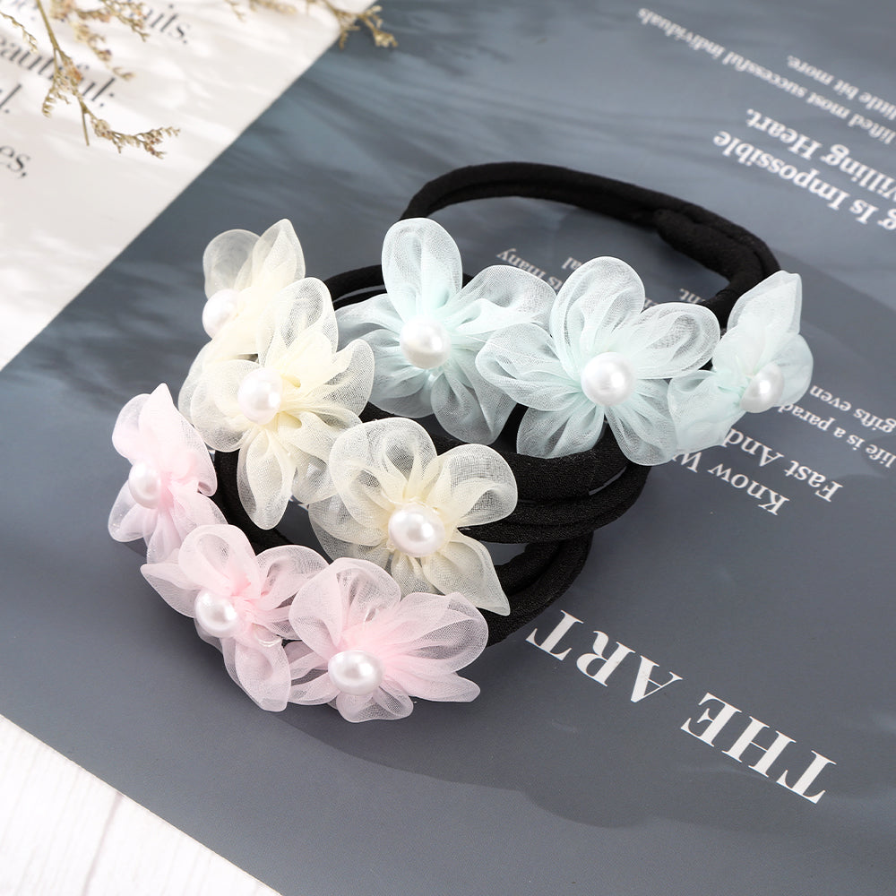 【Awaytr】 CB1355 Mesh flower pearl hair curler