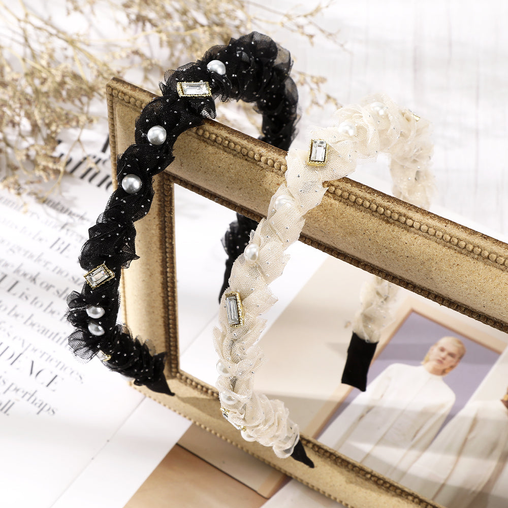 【Awaytr】 CB1360 Mesh pearl headband