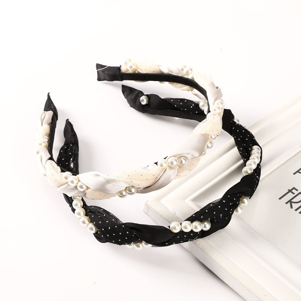 【Awaytr】 CB1360 Mesh pearl headband