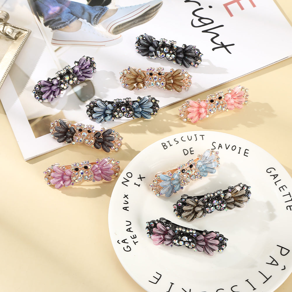 【Awaytr】CB1364 7cm Crystal Rhinestone Spring hair clip