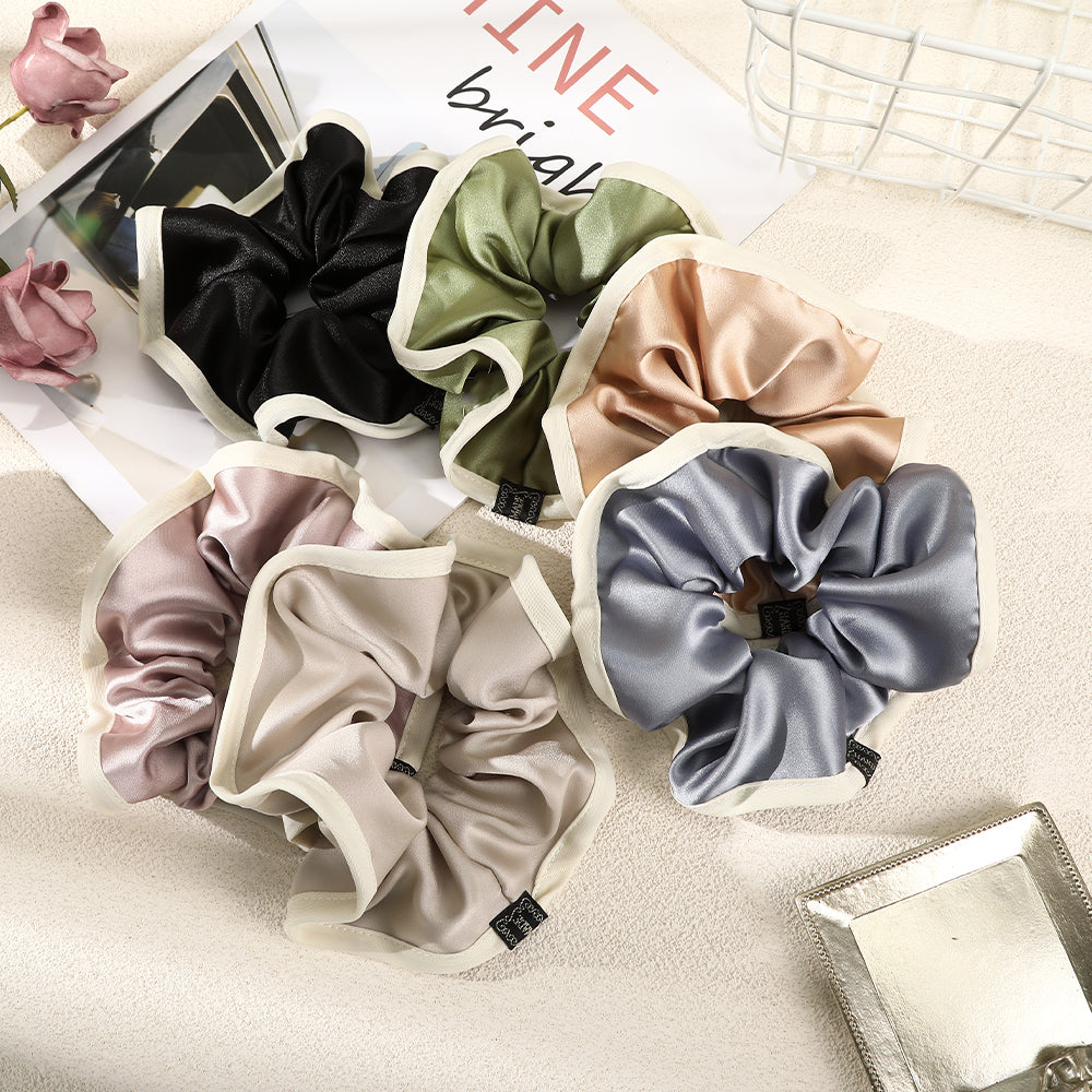 【Awaytr】CB1383 Solid color satin large intestine hair scrunches