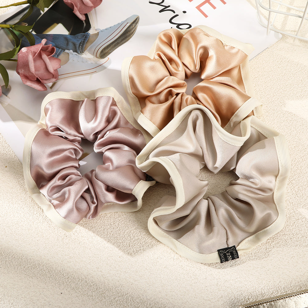 【Awaytr】CB1383 Solid color satin large intestine hair scrunches