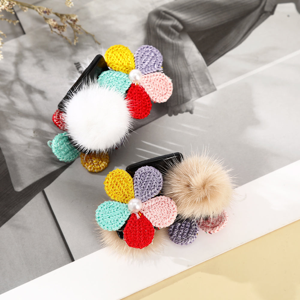 【Awaytr】CB1395 6cm flower hair ball hair clip