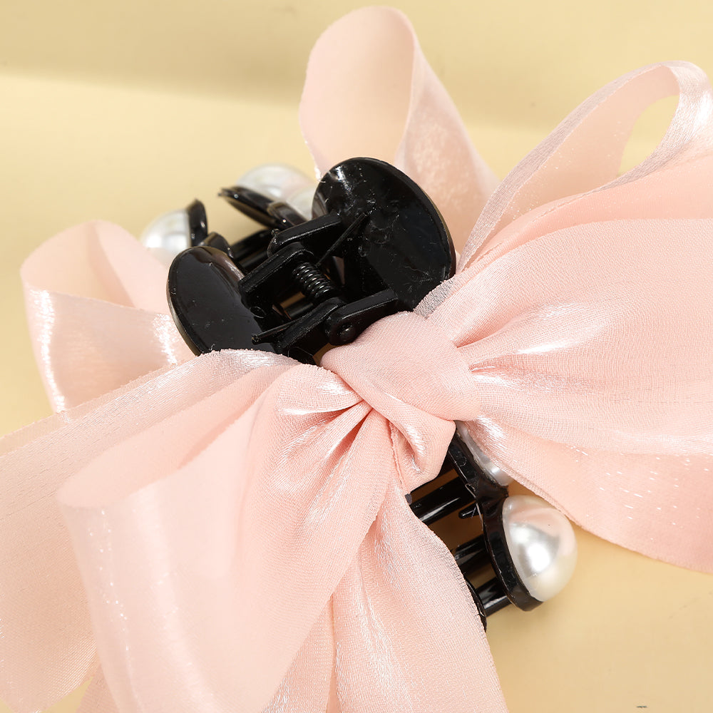 【Awaytr】CB1394 17cm Bow Knot Pearl Hair Clip