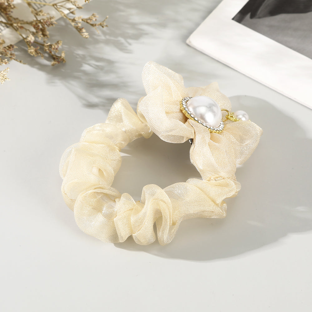 【Awaytr】CD1649-A  Mesh Pearl Flower Hairband