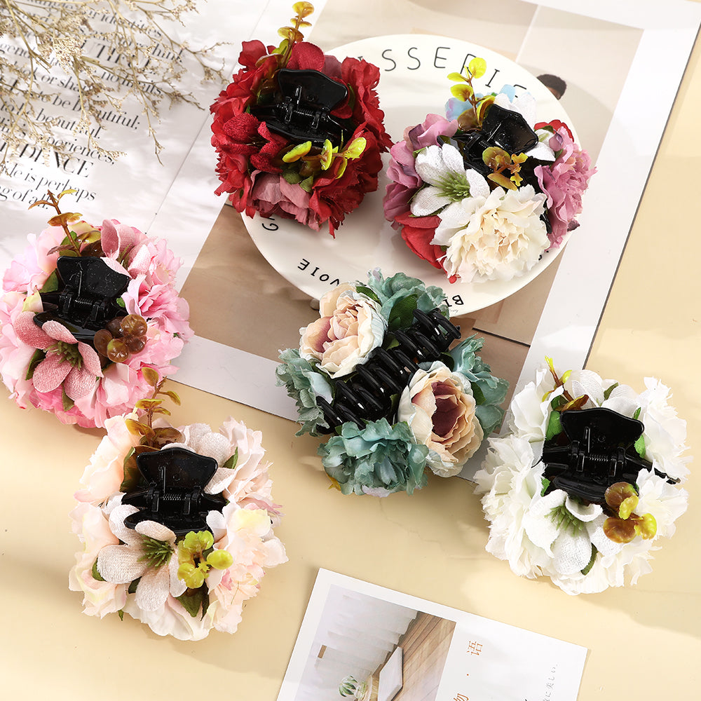 【Awaytr】CD1650 9cm simulation hot edge flower hair claw clip